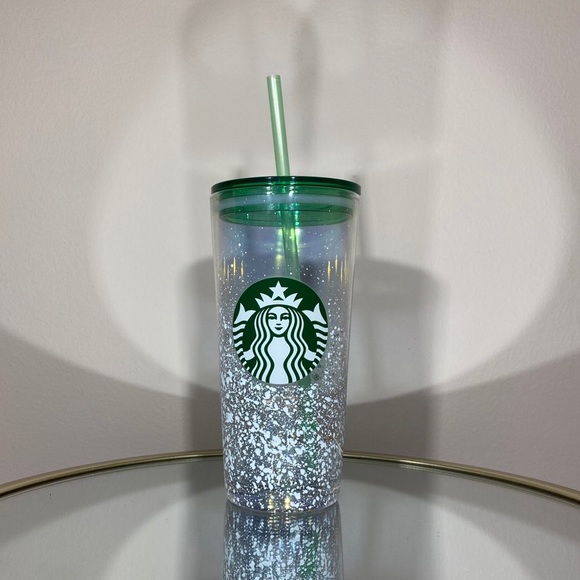 Starbucks Iridescent Snow Green Glass Tumbler - Picture 2 of 6